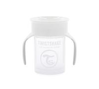 TWISTSHAKE 360 Cup Vaso Antiderrames Entrenamiento con Asas Bébé 230 ml, Borde a Prueba de Derrames de 360°, Ergonómicas Vasos con Boquilla, Taza de Aprendizaje, Sin BPA, 6+ Meses, Blanco
