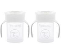 TWISTSHAKE 360 Cup Vaso Antiderrames Entrenamiento con Asas Bébé 230 ml, Borde a Prueba de Derrames de 360°, Ergonómicas Vasos con Boquilla, Taza de Aprendizaje, Sin BPA, 6+ Meses, Blanco