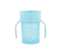 Twistshake Taza de aprendizaje 360° 230 ml, antiderrames con asas, Sin BPA, Azul pastel, 6+ meses