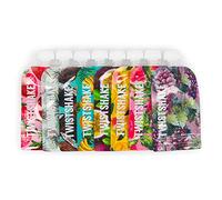 Twistshake 8x Bolsas Reutilizables de Comida para Bebés 100 ml, Bolsitas de Alimento Recargable con Double Cremallera para Alimentación Complementaria, Lavable, Congelador Seguro, Sin BPA, Fruit
