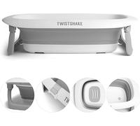 Twistshake Bañera Plegable de Bebé y Recién Nacido para Ducha, Baño Portátil para Niños, Antideslizante y Cómodo, 0 mes+, Capacidad: 30L, Gris/Blanco