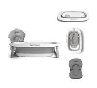 Twistshake Bañera Plegable y Cojín de Baño | Accesorios | Ligero - Portátil - Fácil de Limpiar | Diseño Ergonómico | Sin BPA y Sin BPS Blanco/Gris