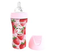 Twistshake Biberón Anticólico Acero Fresa +4m 330 ml