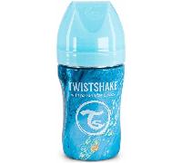 Twistshake Biberón Anticólico Acero Marble Blue 260 ml