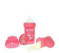 Twistshake - Biberón anticólico tetina silicona (180 ml.) coral