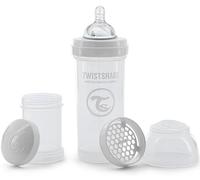 Twistshake Biberón Anticólicos con Depósito para Leche y Mezclador, 260ml | Tetina de Silicona Flujo Medio Estilo Pecho | Libre de BPA | Apto para Bebés desde 2 Meses | Blanco