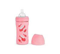 Twistshake Biberón de Vidrio Color Rosa Anticólico 260ml