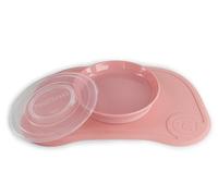 Twistshake Click-Mat 38 x 25 cm Mantel Individual Placa de Alimentación para Mesa + Plato Sellado con Tapa Alimentación para Bebés, Vajilla, Sin BPA, 6+ Meses, Rosa Pastel