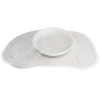Twistshake Click-Mat 38 x 25 cm Mantel Individual Placa de Alimentación para Mesa + Plato Sellado con Tapa Alimentación para Bebés, Vajilla, Sin BPA, 6+ Meses, Blanco
