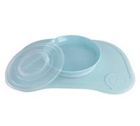Twistshake Click-Mat 38 x 25 cm Mantel Individual Placa de Alimentación para Mesa + Plato Sellado con Tapa Alimentación para Bebés, Vajilla, Sin BPA, 6+ Meses, Azul Pastel