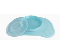 Twistshake Click-Mat Plato con Tapa y Mantel Antiadherente Azul