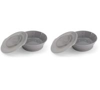 TWISTSHAKE Cuenco con Tapa Alimentación para Bebés de PP y Silicona, Bol sellado, Tazón para Bebé Plato, Vajilla, Sin BPA, 6+ Meses, Gris pastel (Paquete de 2)