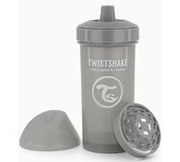 TWISTSHAKE Kid Cup Vaso de Aprendizaje para Beber con Antiderrame Boquilla y Mezclador de Frutas 360 ml, Taza de Entrenamiento para Sorber para Bebé, Sin BPA, 12+ Meses, Gris Pastel
