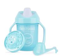 TWISTSHAKE Mini Cup Vaso de Aprendizaje para Beber, PP, con Antiderrame Boquilla de Blanda 230 ml, Taza de Entrenamiento para Sorber para Bebé y Mezclador de Frutas, Sin BPA, 4+ Meses, Azul Pastel