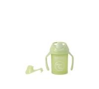 Twistshake Mini Cup with Leak Proof Soft Drinking Spout 230ml, Spill Free Trainning Sippy Bottle with Fruit Mixer and Silicone Seal for Toddlers and Babies, 4+ Months, BPA Free, Cactus Green