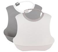 TWISTSHAKE Pack De 2, Baberos Unisex Niños, Gris/blanco, 4 Meses