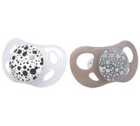 TWISTSHAKE Pack de 2 Chupetes para bebés ortodónticos de silicona |a partir de 6 meses | Sin BPA | Pastel Grey/White, Gris/Blanco