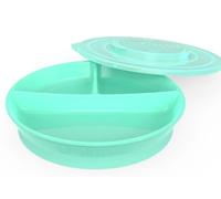 Twistshake Plato Dividido con Tapa Verde Pastel +6m