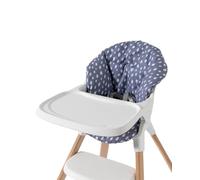 Twistshake Silla Alta de Bebé - 1 Trona Haya Gris + 1 Cojín para trona blanco con cinturón de seguridad de 5 puntos| Bandeja Desmontable | Oeko-Tex Certificado Cojín de algodón | 0 to 4 Años