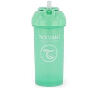 Twistshake Straw Cup Vaso de Aprendizaje para Beber con Antiderrame Boquilla con Silicona Pajita 360 ml, Taza de Entrenamiento para Sorber para Bebé, Sin BPA, 6 + Meses, Verde Pastel