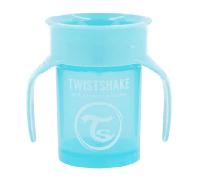 Twistshake Taza de aprendizaje 360° 230 ml, antiderrames con asas, Sin BPA, Azul pastel, 6+ meses