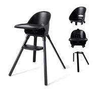 Twistshake Trona Bebe - Trona De Madera De Haya Negra, Cinturón De Seguridad De 5 Puntos, Bandeja Desmontable, Tronas De Bebe, De 0 a 4 Años