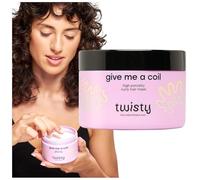 Twisty Give Me a Coil Mascarilla para cabello rizado altamente poroso 250 ml - Con manteca de karité y aceite de cáñamo Hidratante Fortalecedor 98% ingredientes naturales Mascarilla para el cabello