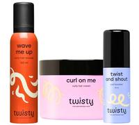 TWISTY Set - Crema para rizos, mousse y rizos - cuidado natural para rizos definidos, brillantes y elásticos