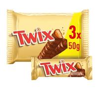 TWIX barritas de chocolate rellenas de caramelo y galleta bolsa 3 uds 150 gr