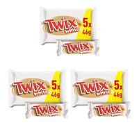 Twix White Chocolatina con Galleta crujiente y suave caramelo recubiertos de chocolate blanco, en barrita doble, Multipack (5 x 46g) (Paquete de 3)