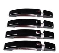 Twixral Manija de puerta exterior izquierda coche 8 piezas manijas negras cubierta decorativa embellecedor(Black With Key Hole)