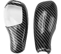 Twixral pomo de la palanca de cambios del coche Embellecedor de fibra carbono para pomo cambio marchas para BMW Serie 1, 3 y 5