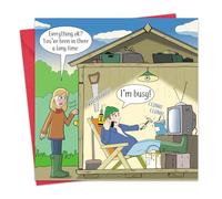 Twizler Divertida tarjeta de cobertizo de jardín para hombres o mujeres, tarjeta de cumpleaños humorística para él o ella, feliz cumpleaños, aniversario de marido y esposa, interior en blanco