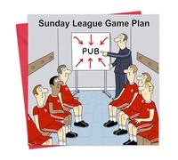Twizler Divertida tarjeta de cumpleaños de fútbol para hombres, Sunday League, tarjeta de cumpleaños humorística masculina para él, interior en blanco