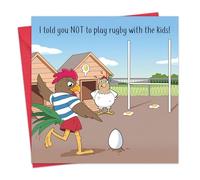 Twizler Divertida tarjeta de cumpleaños de rugby para hombre, tarjeta de cumpleaños humorística para él, interior en blanco