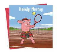 Twizler Divertida tarjeta de cumpleaños de tenis para hombres o mujeres, Hamdy Murray, tarjeta de cumpleaños humorística de tenis para él o ella, interior en blanco