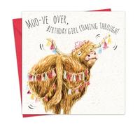 Twizler Divertida tarjeta de cumpleaños - vaca escocesa de las tierras altas - Tarjeta de feliz cumpleaños para mujer para su amiga - mamá, esposa, hija, hermana, novia, Escocia