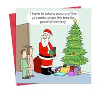 Twizler Divertida tarjeta de Navidad con entrega de Papá Noel - Tarjetas de Navidad divertidas - Tarjeta de Navidad para hombre para él, marido, papá, hijo, tarjeta de Navidad para mujer para su