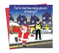 Twizler Divertida tarjeta de Navidad - Papá Noel borracho - Tarjetas de Navidad divertidas - Navidad para hombre para él, marido, papá, hijo, Navidad para mujer, esposa, madre e hija