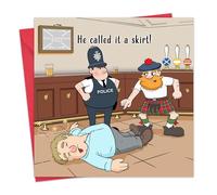 Twizler Divertida tarjeta escocesa escocesa para hombre, tarjeta de cumpleaños divertida de Escocia para él, interior en blanco, feliz cumpleaños, aniversario