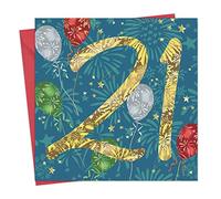 Twizler Tarjeta de 21 cumpleaños - Tarjeta de 21 años - Tarjeta de cumpleaños de 21 años - Tarjeta de cumpleaños unisex 21 cumpleaños para él, ella, mujer, hombre, tarjeta de feliz cumpleaños de 21