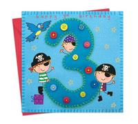 Twizler Tarjeta de 3er cumpleaños para niño con pirata y loro, tres años de edad, 3 años, tarjeta de cumpleaños para niños, tarjeta de cumpleaños para niños