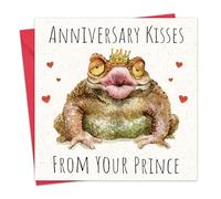 Twizler Tarjeta de aniversario, divertida tarjeta de aniversario de boda para esposa, novia, pareja, príncipe rana