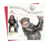 Twizler Tarjeta de jubilación de golf, divertida tarjeta de jubilación para él y hombres, chimpancés