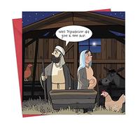 Twizler - Tarjeta de Navidad con mensaje Mary & Joseph, tarjeta de felicitación navideña, tarjeta de Navidad, divertidas tarjetas de Navidad