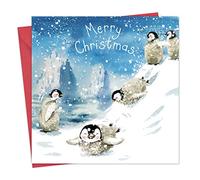 Twizler - Tarjeta de Navidad con pingüinos para jugar - Tarjeta de Navidad - Tarjeta de Navidad para ella - Tarjeta de Navidad para mujer - Tarjeta de Navidad para hombre