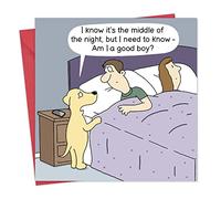 Twizler Tarjeta divertida con perro Good Boy - Tarjeta en blanco - Divertida tarjeta de cumpleaños para perros para hombres o mujeres