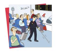 Twizler Tarjeta divertida para él o ella, diseño de piloto, tarjeta de cumpleaños de broma para hombres o mujeres, feliz cumpleaños, aniversario, jubilación