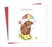 Twizler Tarjeta Get Well Soon - Tarjeta de vaca de las tierras altas, tarjeta de recuperarse pronto, tarjetas para mujeres u hombres