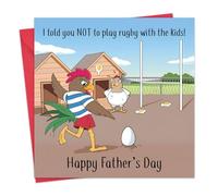 Twizler Tarjeta para el día del padre, humor de rugby, divertida tarjeta de rugby para papá